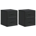 Mobiletto da notte a muro 2 pcs Nero 34,5 x 33 x 40 cm