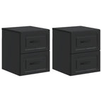 Mobiletto da notte a muro 2 pcs Nero 34,5 x 33 x 40 cm