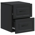 Mobiletto da notte a muro 2 pcs Nero 34,5 x 33 x 40 cm