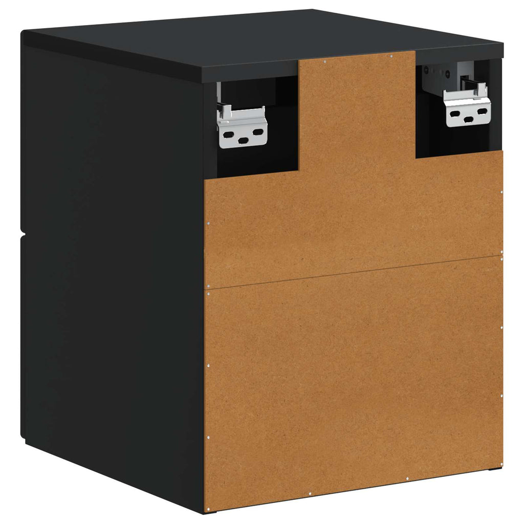Mobiletto da notte a muro 2 pcs Nero 34,5 x 33 x 40 cm