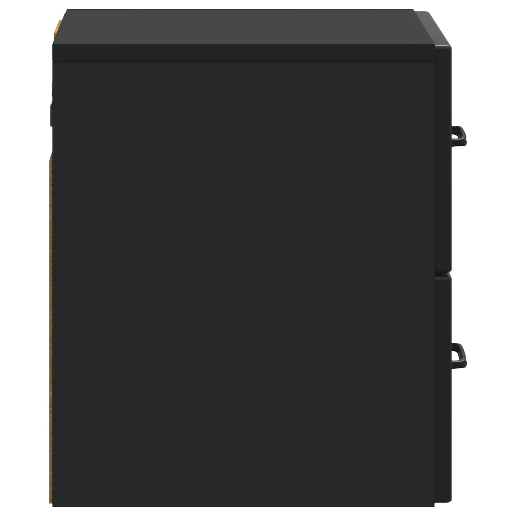Mobiletto da notte a muro 2 pcs Nero 34,5 x 33 x 40 cm