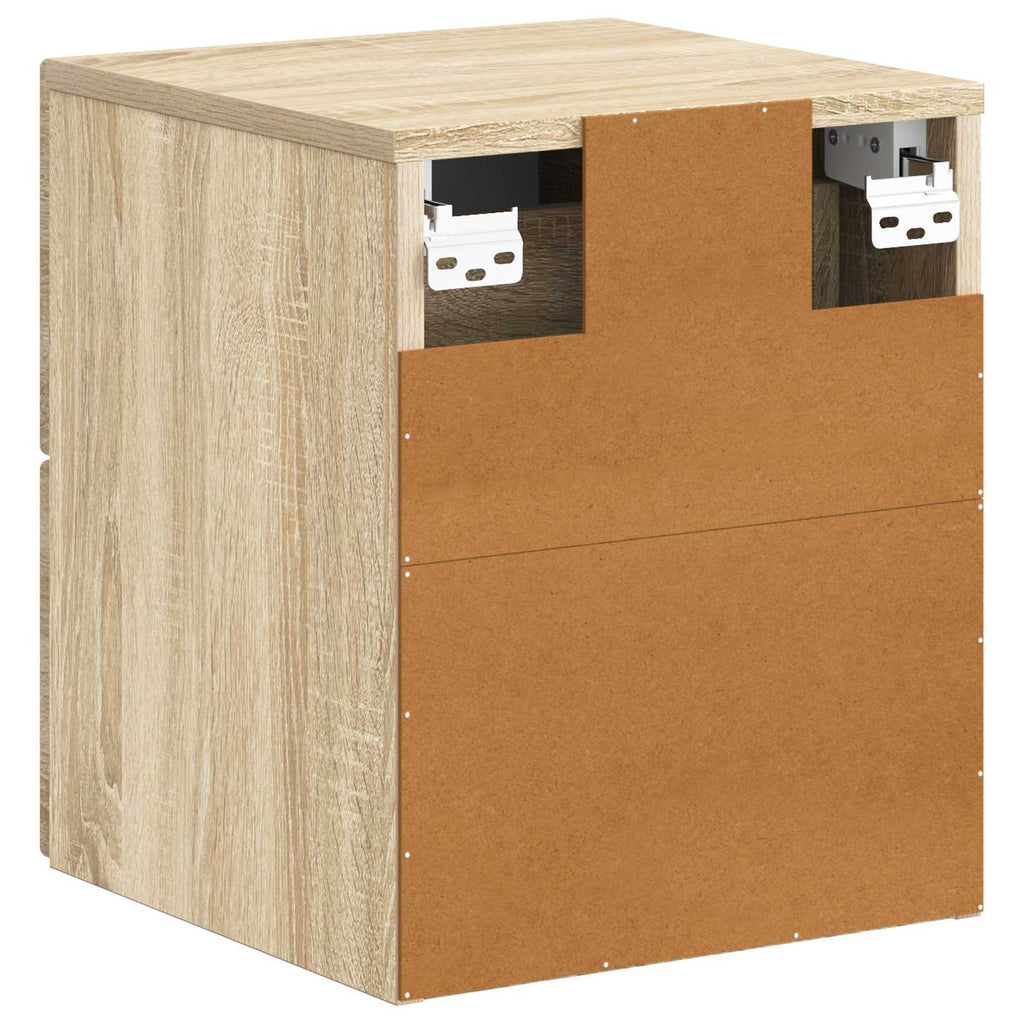 Mobiletto da notte a muro Rovere Sonoma 34,5 x 33 x 40 cm