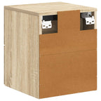 Mobiletto da notte a muro Rovere Sonoma 34,5 x 33 x 40 cm