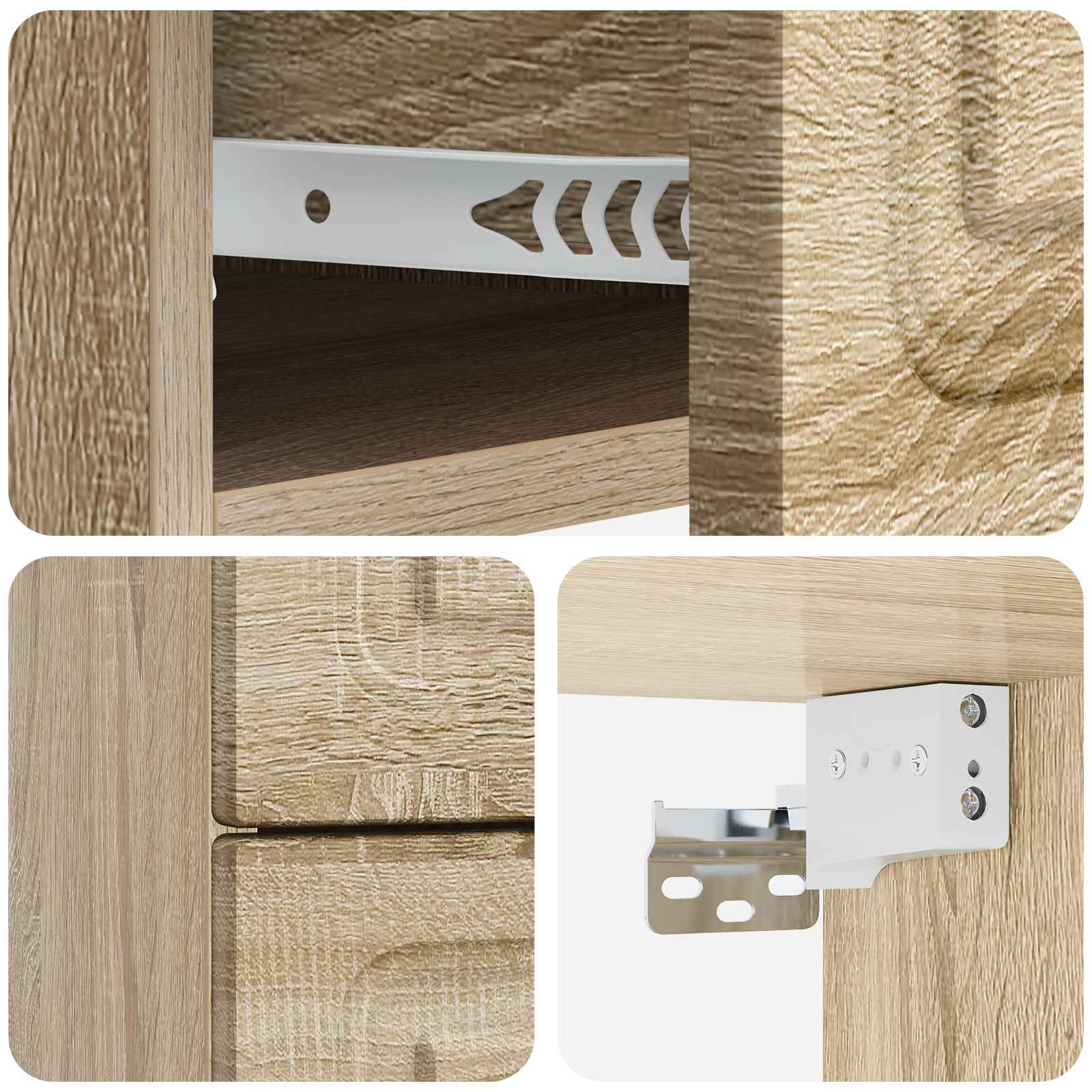 Mobiletto da notte a muro 2 pcs Rovere Sonoma 34,5 x 33 x 40 cm