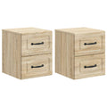 Mobiletto da notte a muro 2 pcs Rovere Sonoma 34,5 x 33 x 40 cm