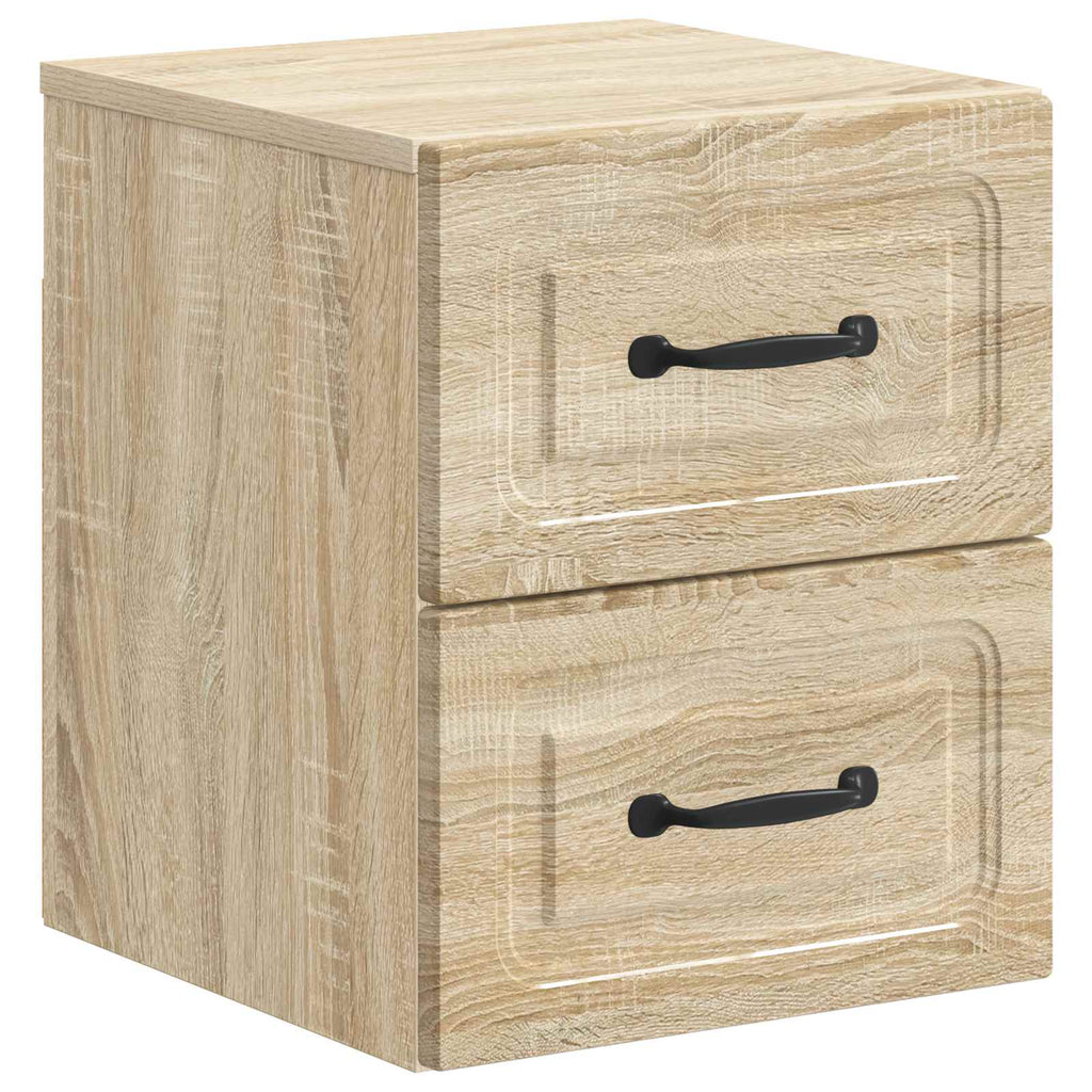 Mobiletto da notte a muro 2 pcs Rovere Sonoma 34,5 x 33 x 40 cm