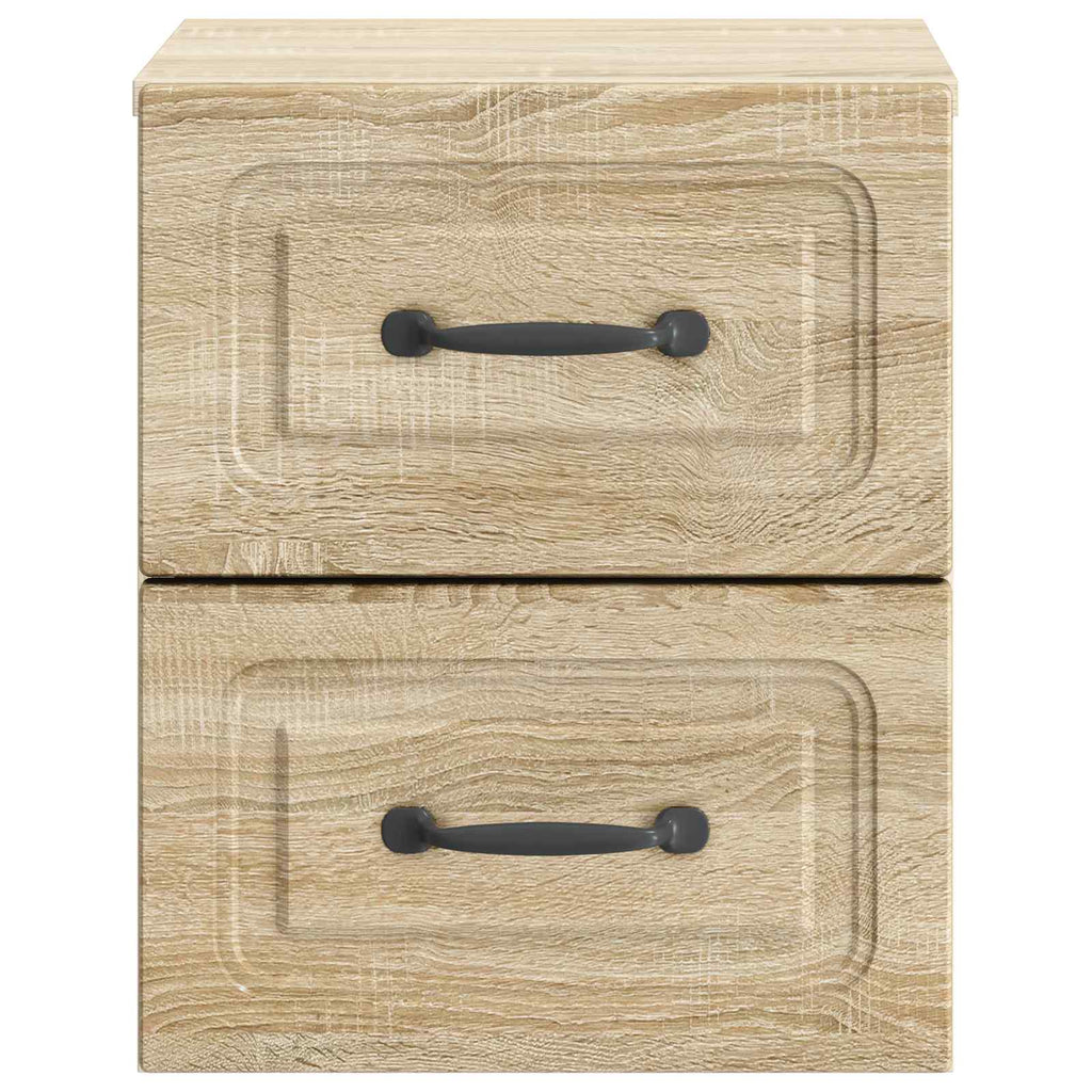 Mobiletto da notte a muro 2 pcs Rovere Sonoma 34,5 x 33 x 40 cm