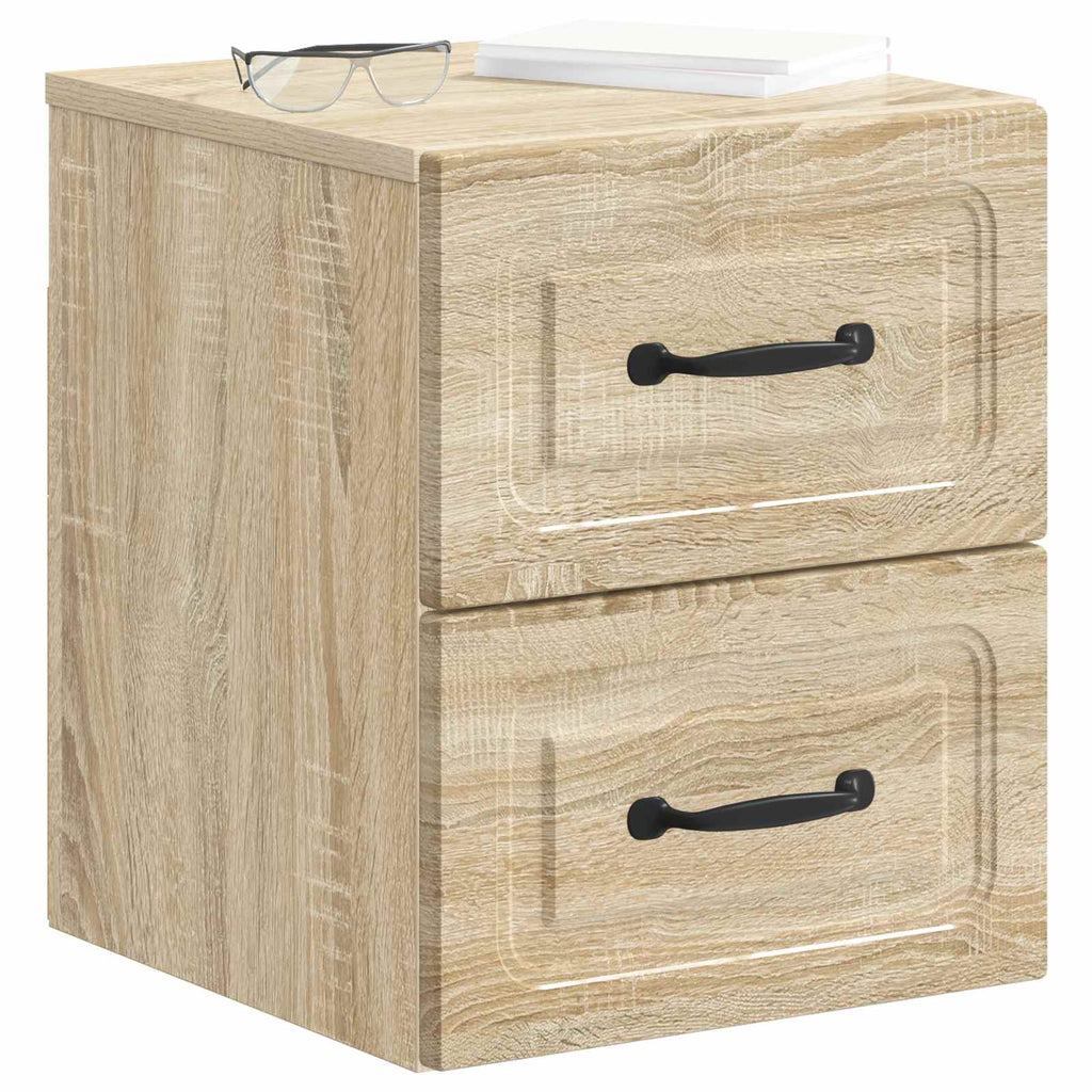Mobiletto da notte a muro 2 pcs Rovere Sonoma 34,5 x 33 x 40 cm