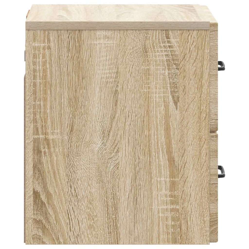 Mobiletto da notte a muro 2 pcs Rovere Sonoma 34,5 x 33 x 40 cm