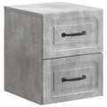 Mobiletto da notte a muro Grigio Cemento 34,5 x 33 x 40 cm