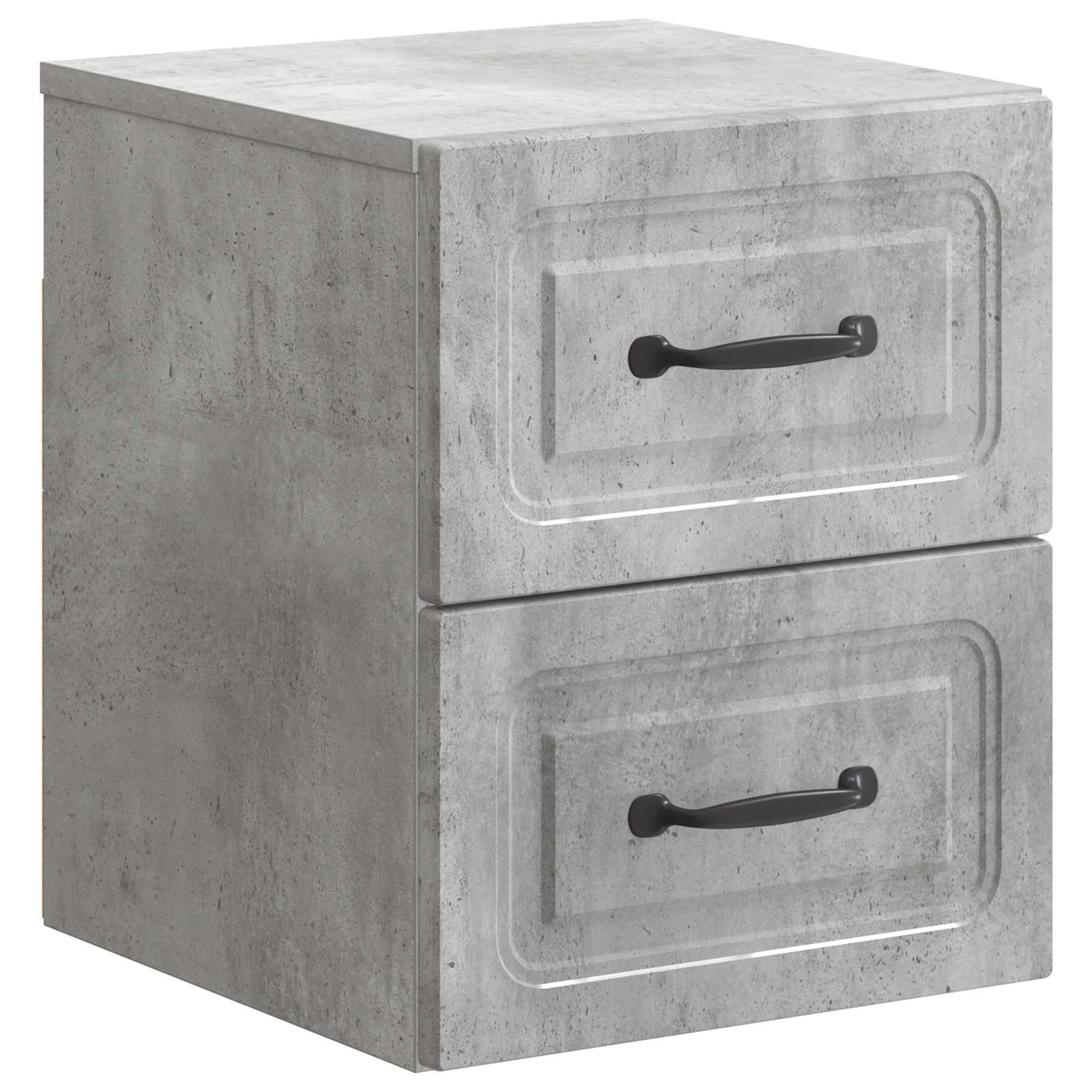 Mobiletto da notte a muro Grigio Cemento 34,5 x 33 x 40 cm