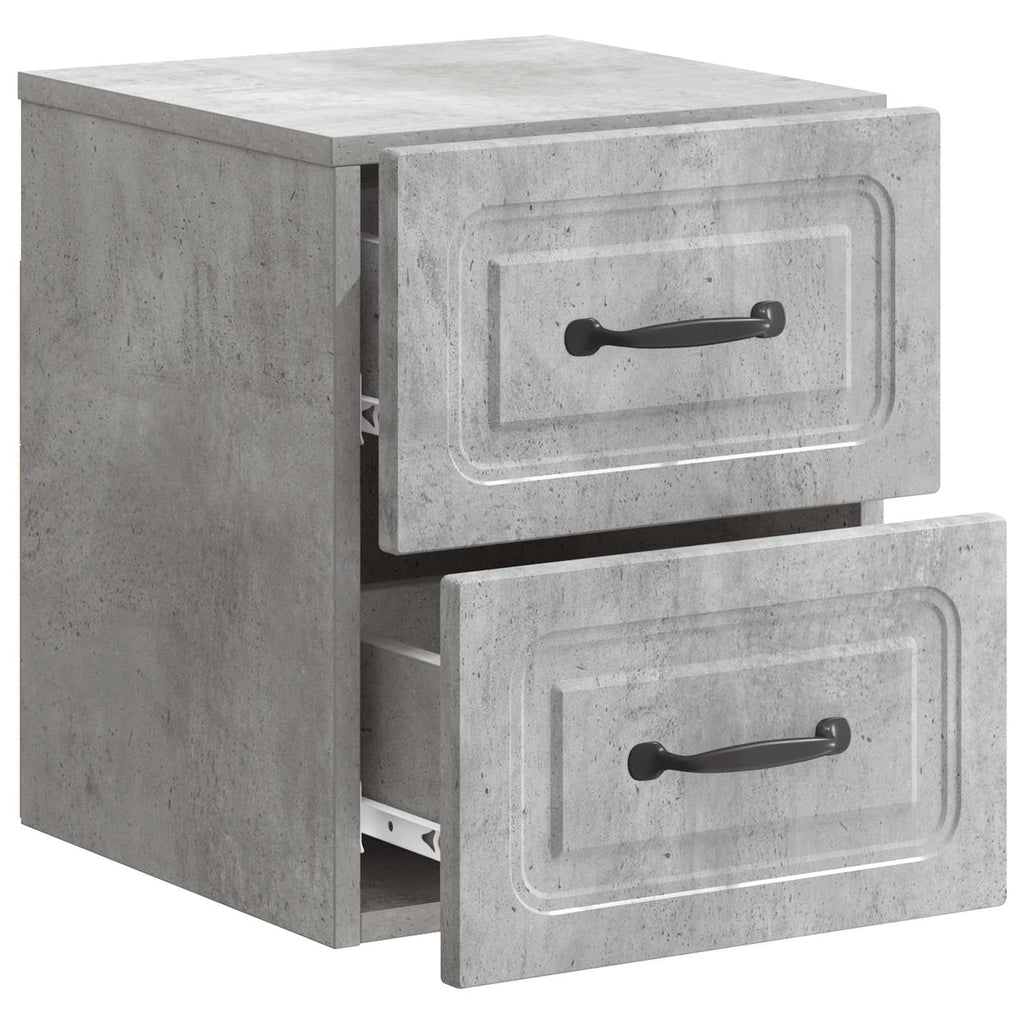 Mobiletto da notte a muro Grigio Cemento 34,5 x 33 x 40 cm