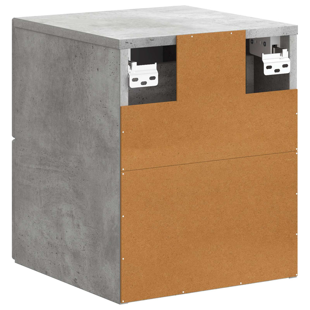 Mobiletto da notte a muro Grigio Cemento 34,5 x 33 x 40 cm