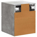 Mobiletto da notte a muro Grigio Cemento 34,5 x 33 x 40 cm