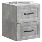 Mobiletto da notte a muro Grigio Cemento 34,5 x 33 x 40 cm