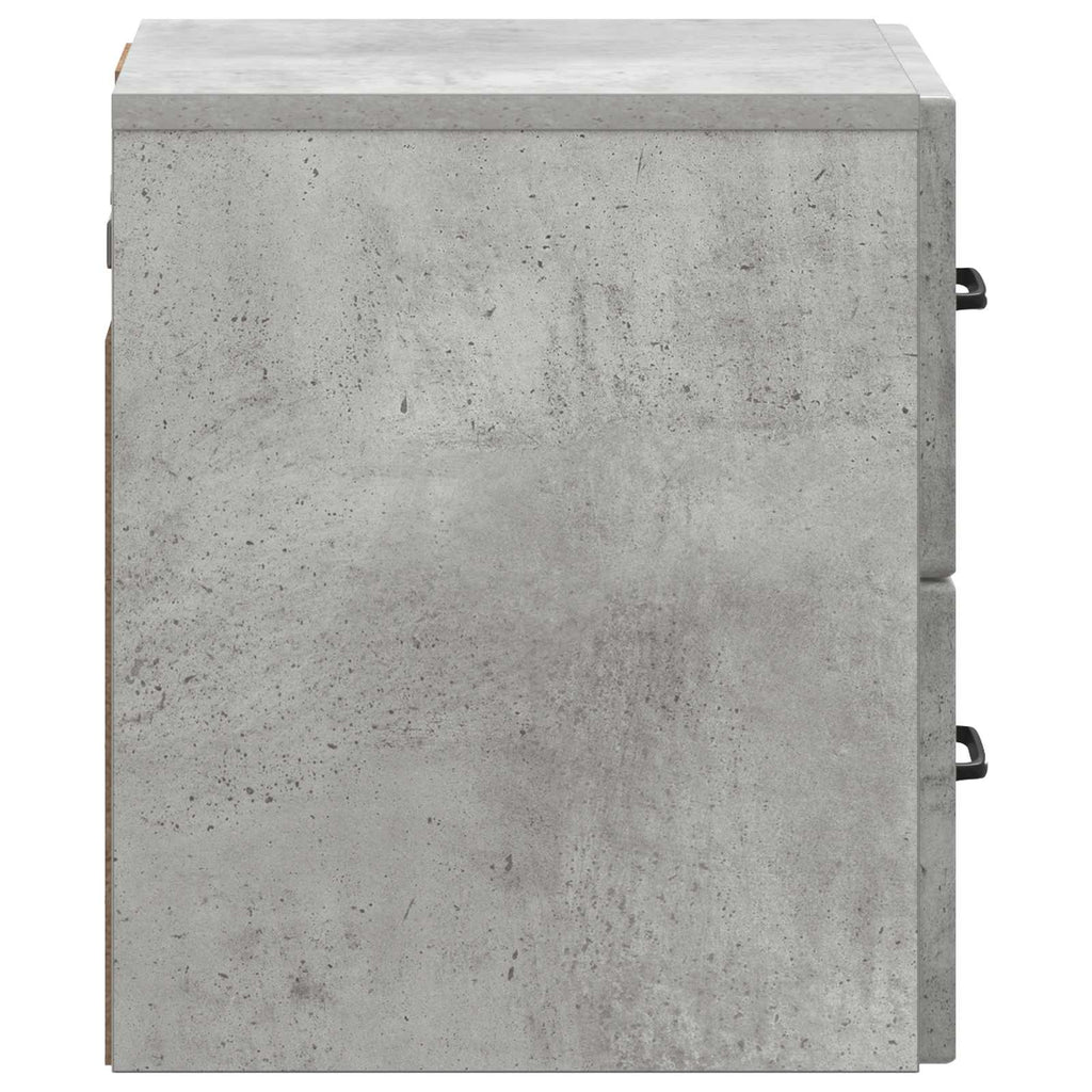 Mobiletto da notte a muro Grigio Cemento 34,5 x 33 x 40 cm
