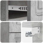 Mobiletto da notte a muro con cassetto 2 pcs Grigio Cemento