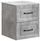 Mobiletto da notte a muro con cassetto 2 pcs Grigio Cemento