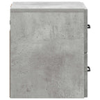Mobiletto da notte a muro con cassetto 2 pcs Grigio Cemento