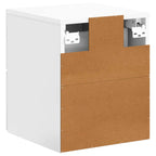 Mobiletto da notte a muro Bianco Lucido 34,5 x 33 x 40 cm