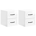Mobiletto da notte a muro 2 pcs Bianco Lucido 34,5 x 33 x 40 cm