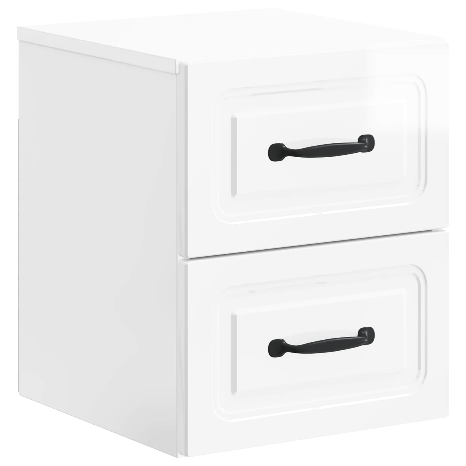 Mobiletto da notte a muro 2 pcs Bianco Lucido 34,5 x 33 x 40 cm