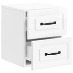 Mobiletto da notte a muro 2 pcs Bianco Lucido 34,5 x 33 x 40 cm