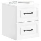Mobiletto da notte a muro 2 pcs Bianco Lucido 34,5 x 33 x 40 cm