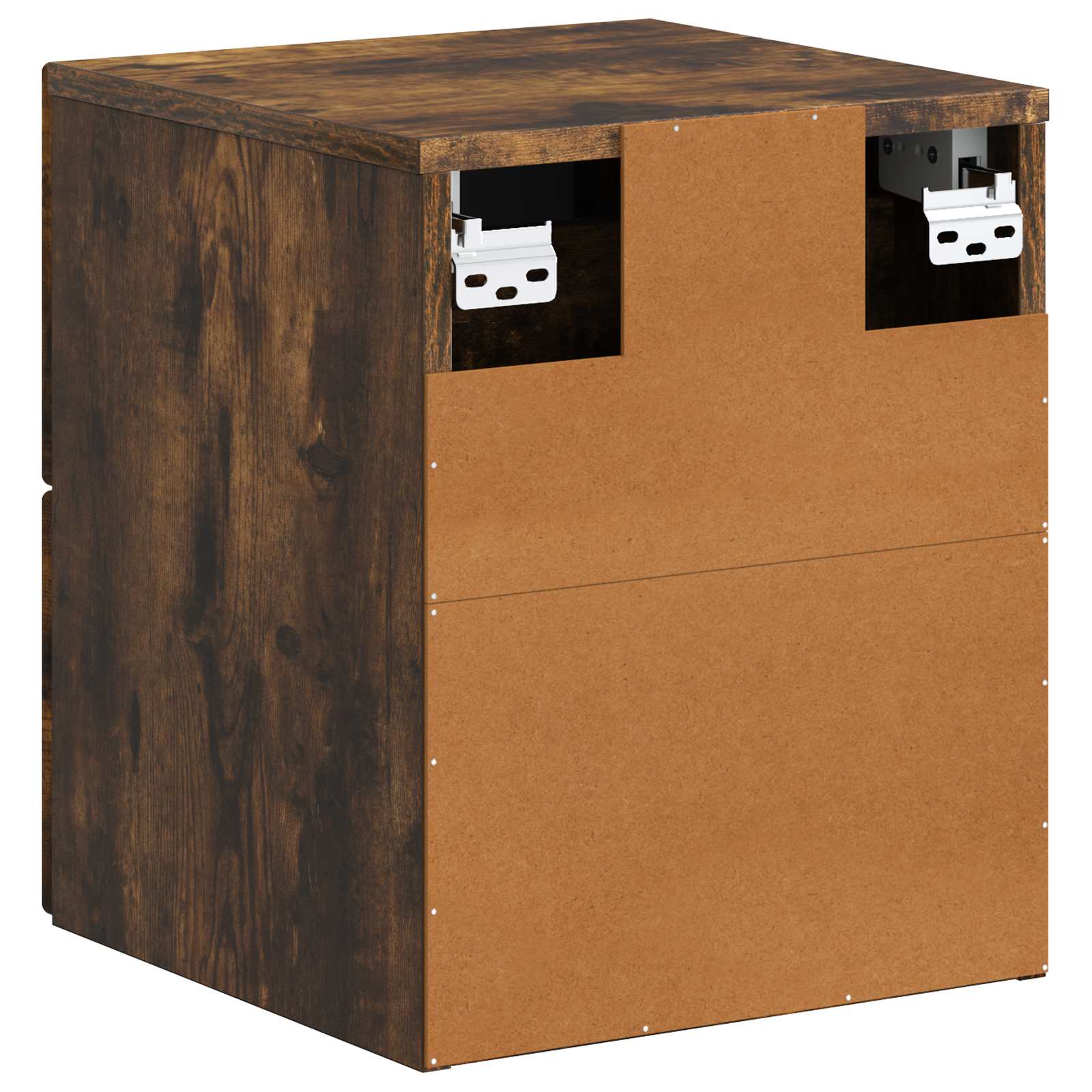 Mobiletto da notte a muro Rovere Fumo 34,5 x 33 x 40 cm