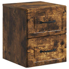 Mobiletto da notte a muro 2 pcs Rovere Fumo 34,5 x 33 x 40 cm