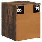 Mobiletto da notte a muro 2 pcs Rovere Fumo 34,5 x 33 x 40 cm
