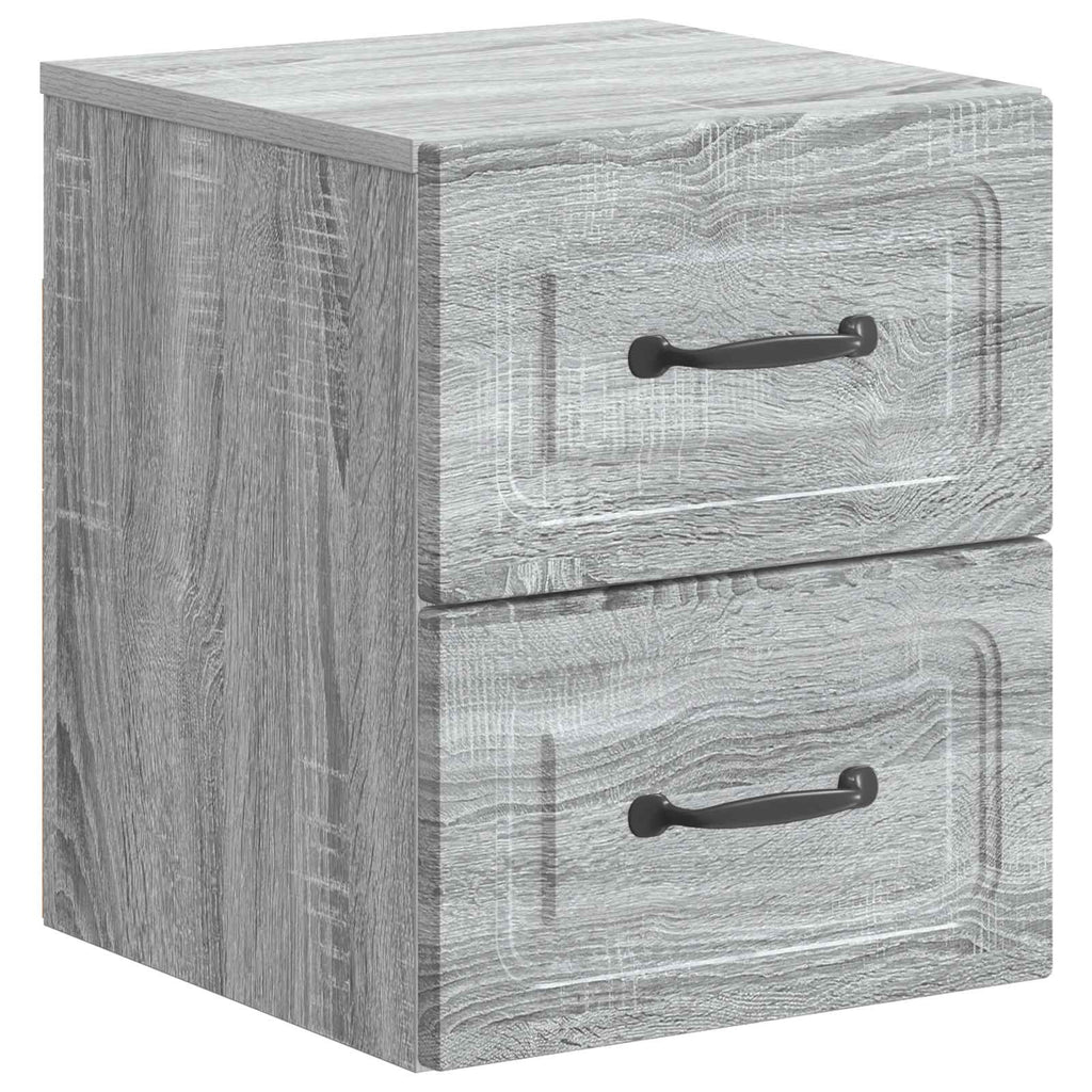 Mobiletto da notte a muro Grigio Sonoma 34,5 x 33 x 40 cm