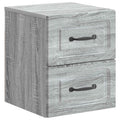 Mobiletto da notte a muro Grigio Sonoma 34,5 x 33 x 40 cm