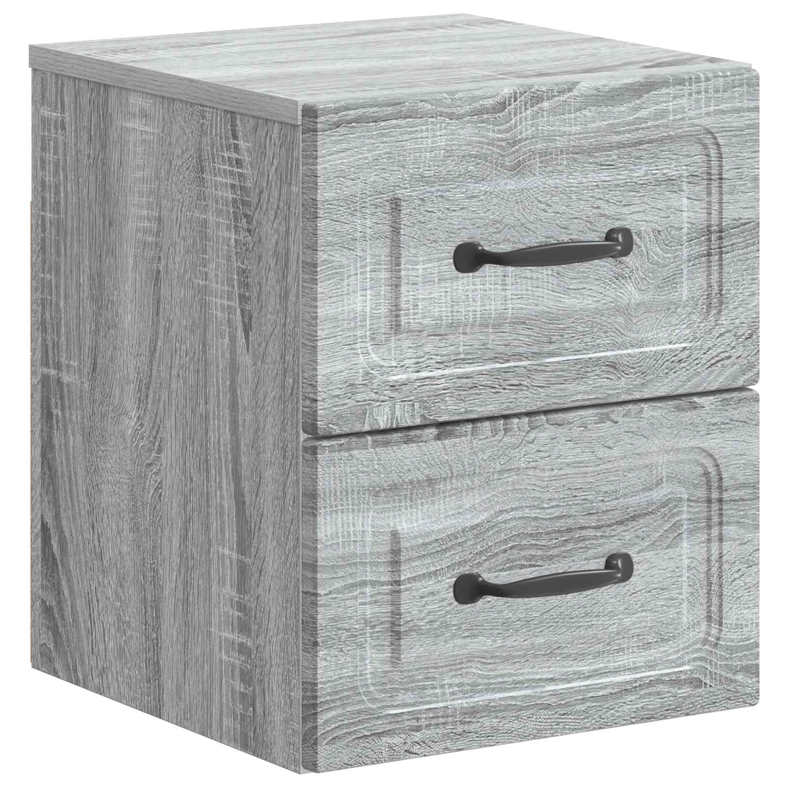 Mobiletto da notte a muro Grigio Sonoma 34,5 x 33 x 40 cm