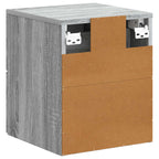Mobiletto da notte a muro Grigio Sonoma 34,5 x 33 x 40 cm