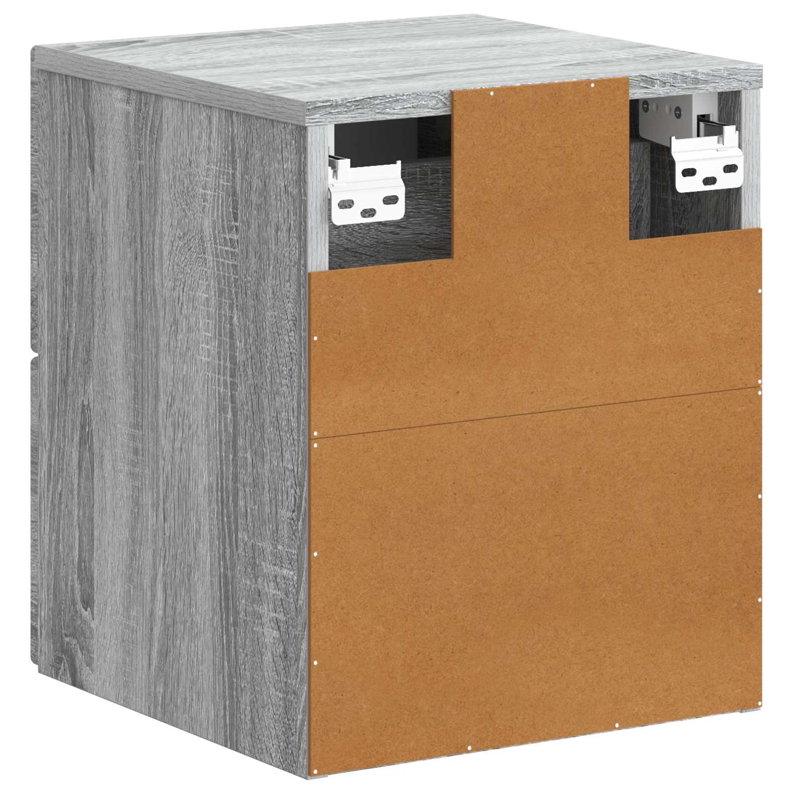 Mobiletto da notte a muro Grigio Sonoma 34,5 x 33 x 40 cm
