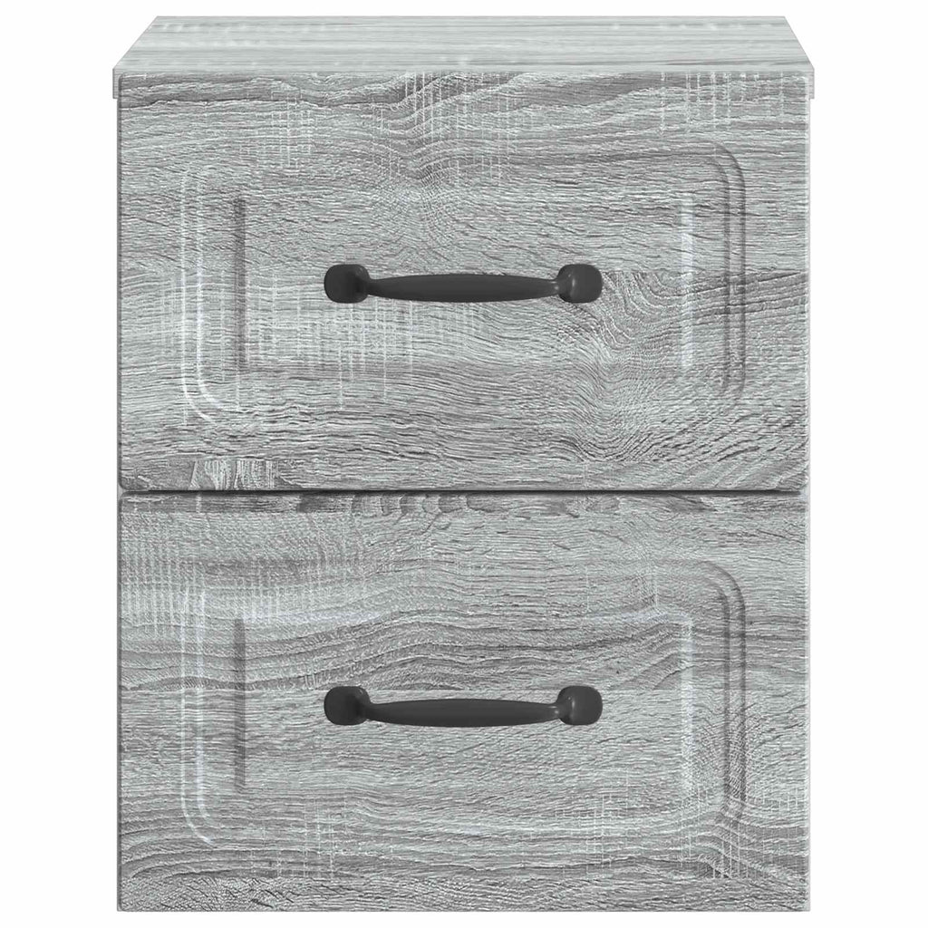Mobiletto da notte a muro Grigio Sonoma 34,5 x 33 x 40 cm