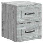 Mobiletto da notte a muro 2 pcs Grigio Sonoma 34,5 x 33 x 40 cm