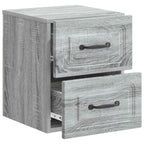 Mobiletto da notte a muro 2 pcs Grigio Sonoma 34,5 x 33 x 40 cm