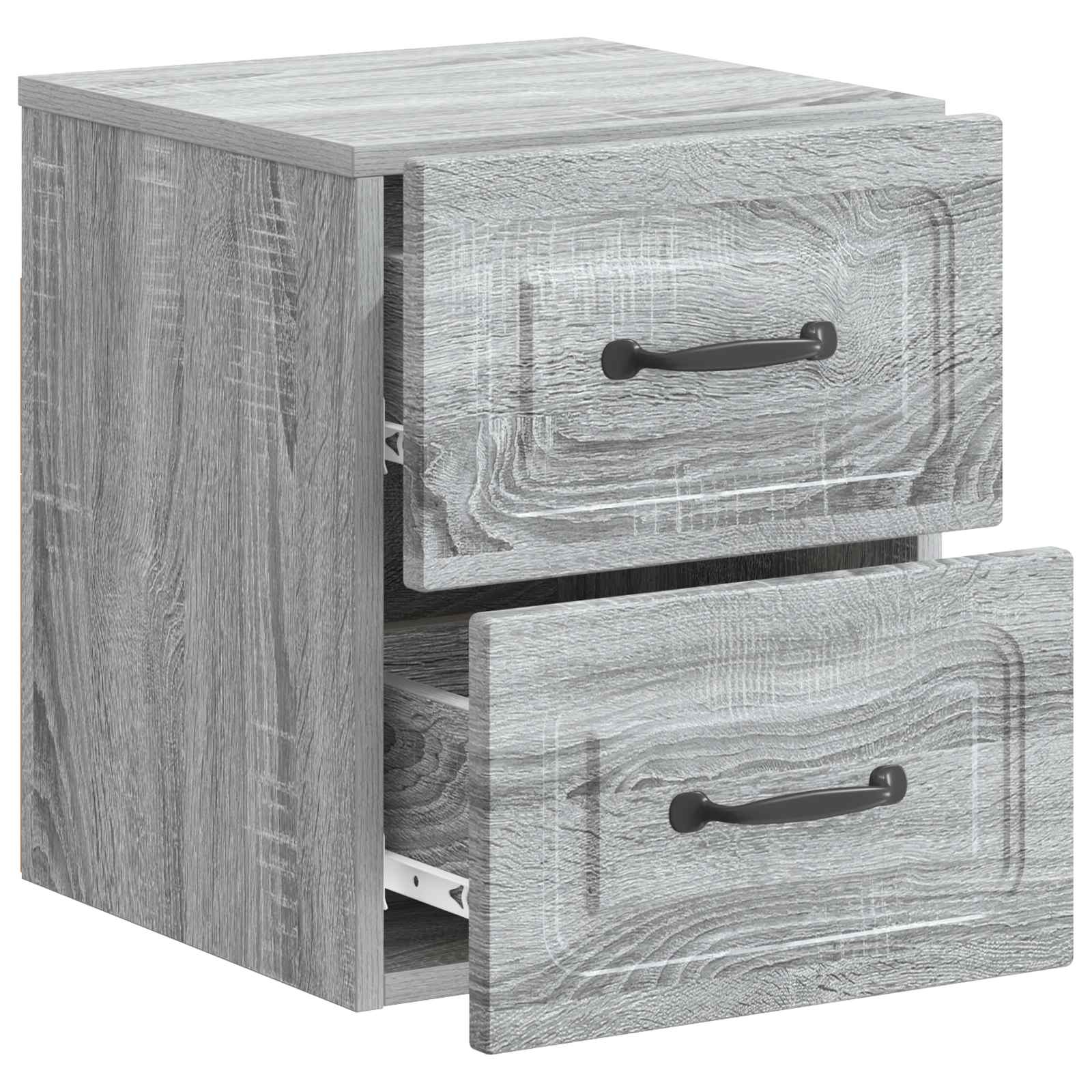 Mobiletto da notte a muro 2 pcs Grigio Sonoma 34,5 x 33 x 40 cm