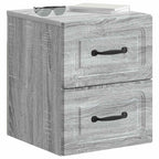 Mobiletto da notte a muro 2 pcs Grigio Sonoma 34,5 x 33 x 40 cm
