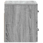 Mobiletto da notte a muro 2 pcs Grigio Sonoma 34,5 x 33 x 40 cm