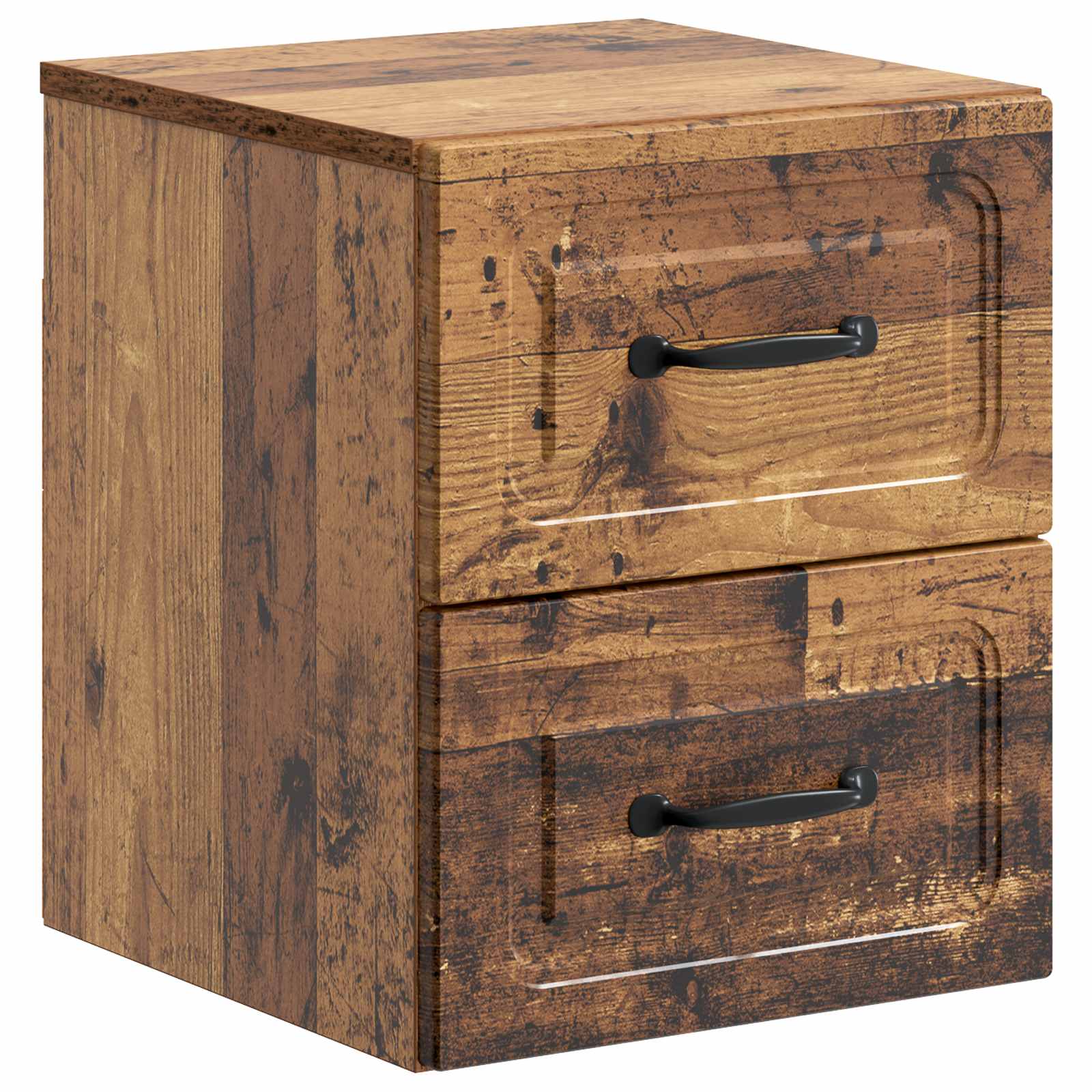 Mobiletto da notte a muro Legno antico 34,5 x 33 x 40 cm
