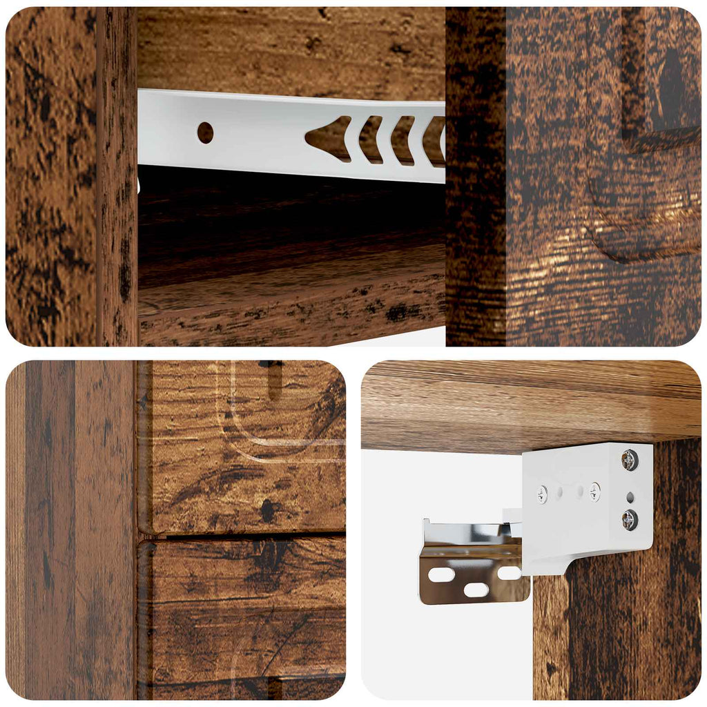 Mobiletto da notte a muro 2 pcs Legno antico 34,5 x 33 x 40 cm