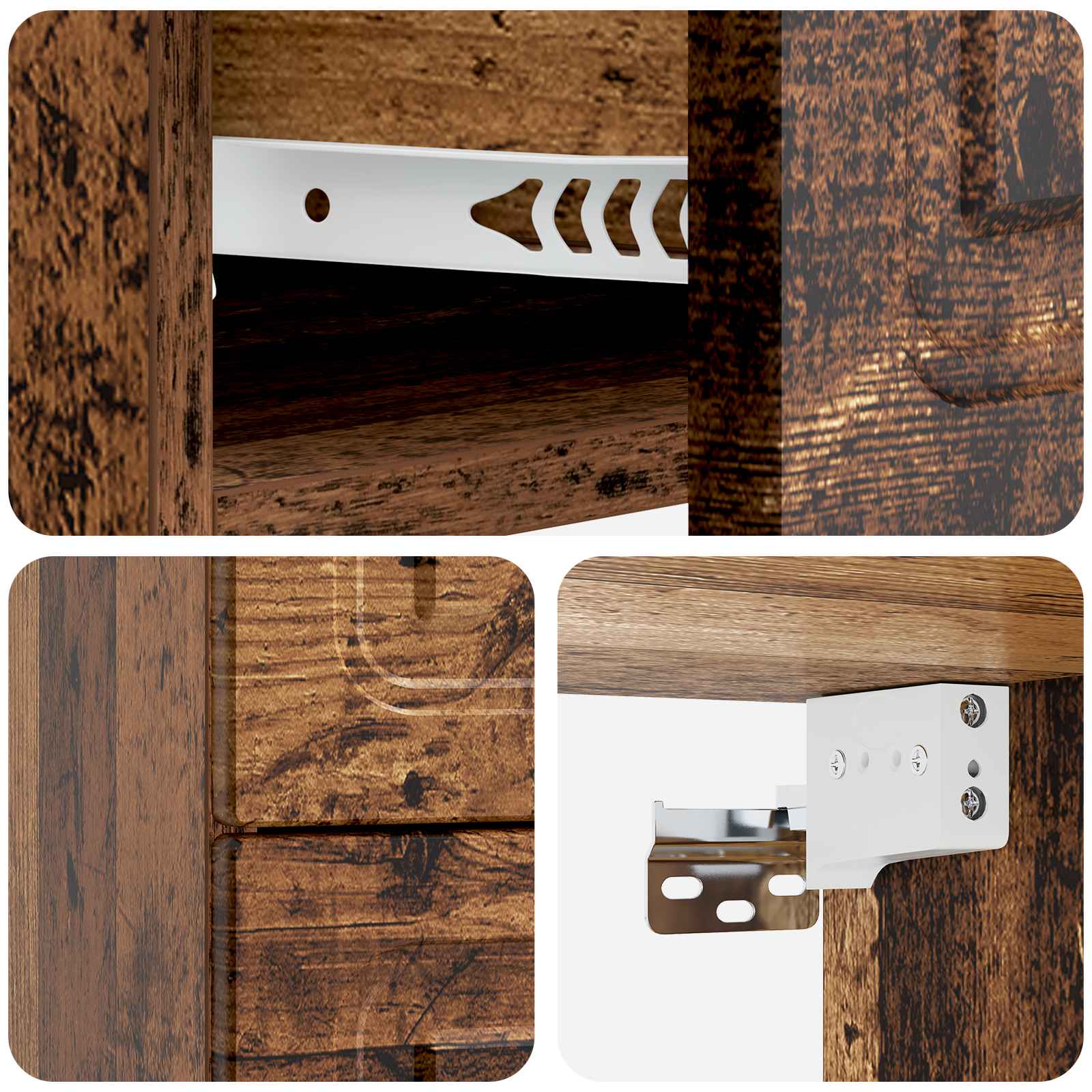 Mobiletto da notte a muro 2 pcs Legno antico 34,5 x 33 x 40 cm