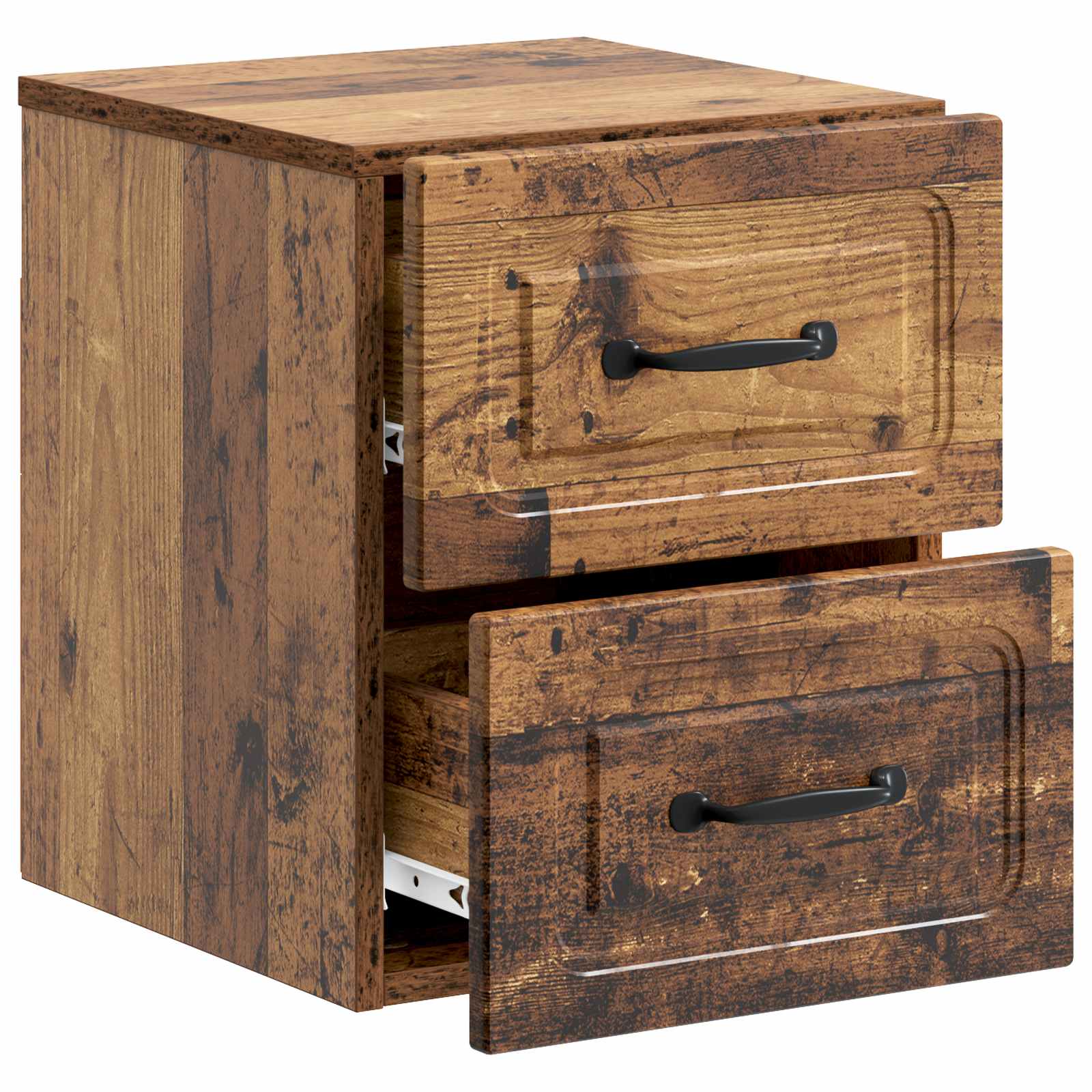 Mobiletto da notte a muro 2 pcs Legno antico 34,5 x 33 x 40 cm