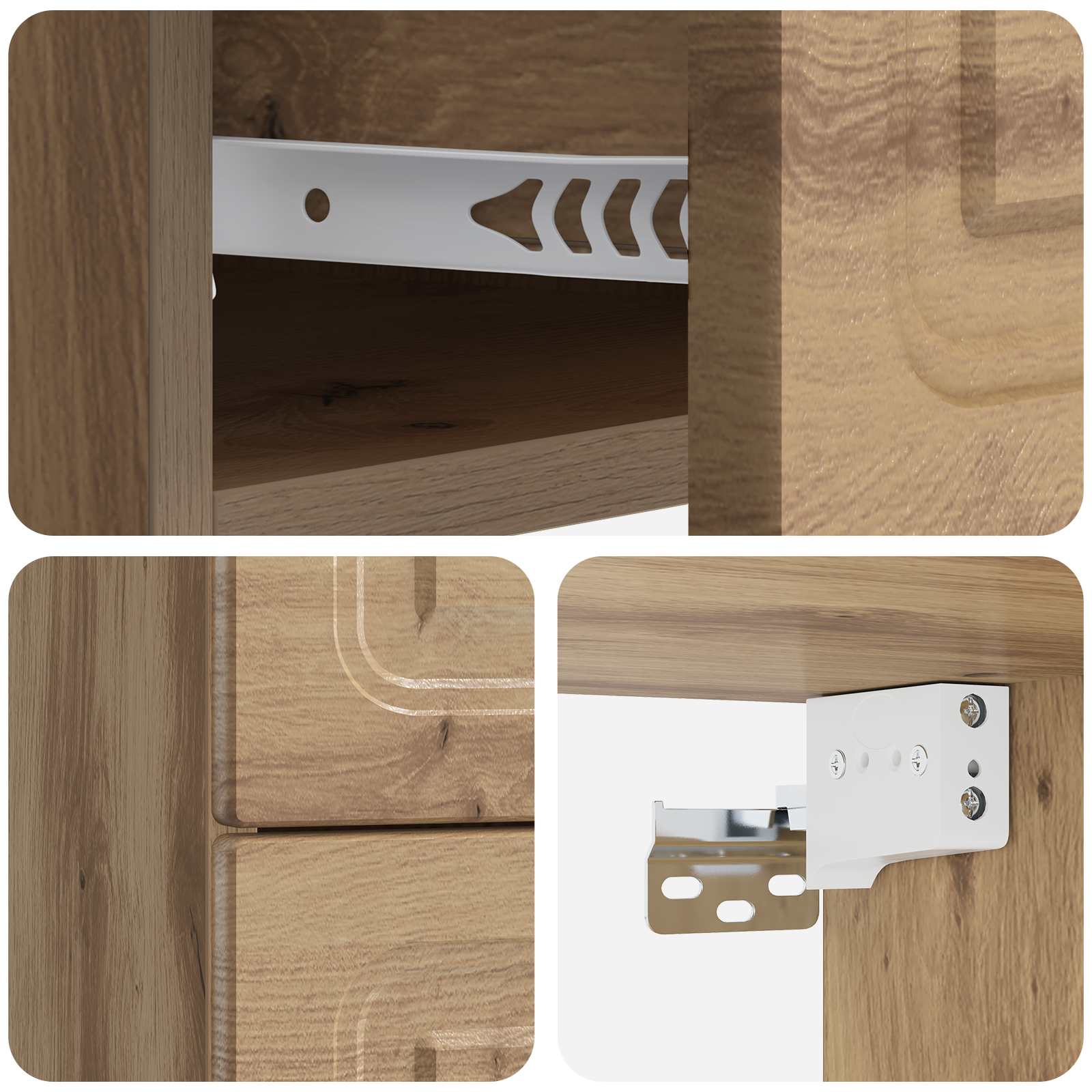 Mobiletto da notte a muro Rovere Artigianale 34,5 x 33 x 40 cm