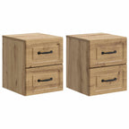Mobiletto da notte a muro con cassetto 2 pcs Rovere Artigianale