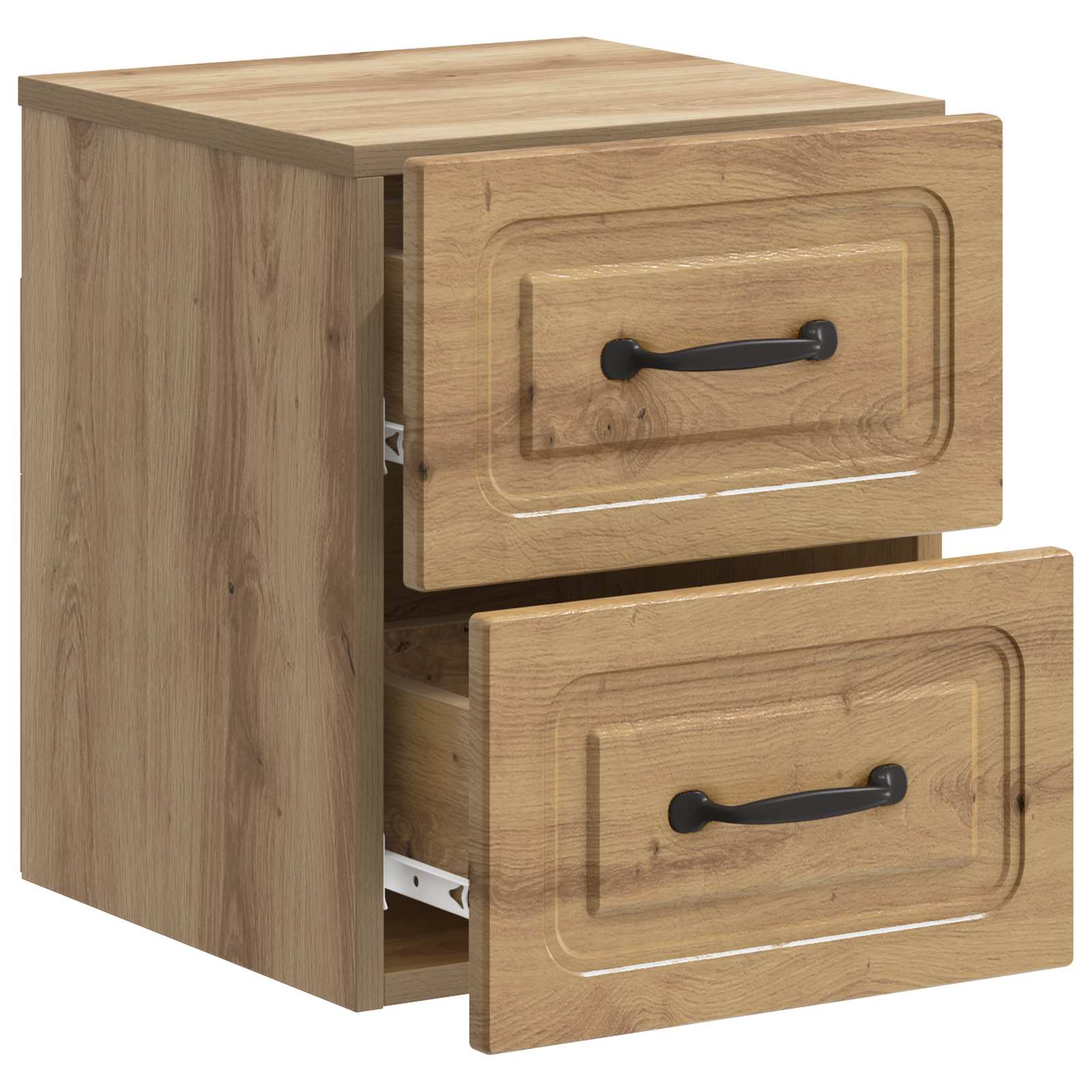 Mobiletto da notte a muro con cassetto 2 pcs Rovere Artigianale