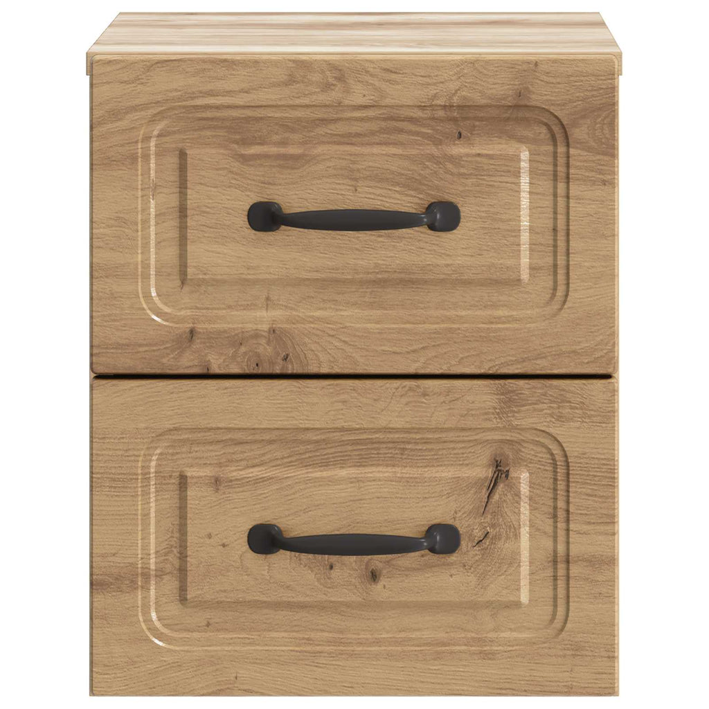 Mobiletto da notte a muro con cassetto 2 pcs Rovere Artigianale